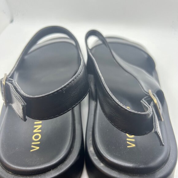 Vionic MADERA Black Leather Open Toe Slingback Ankle Strap Shoes 11 - Picture 11 of 11